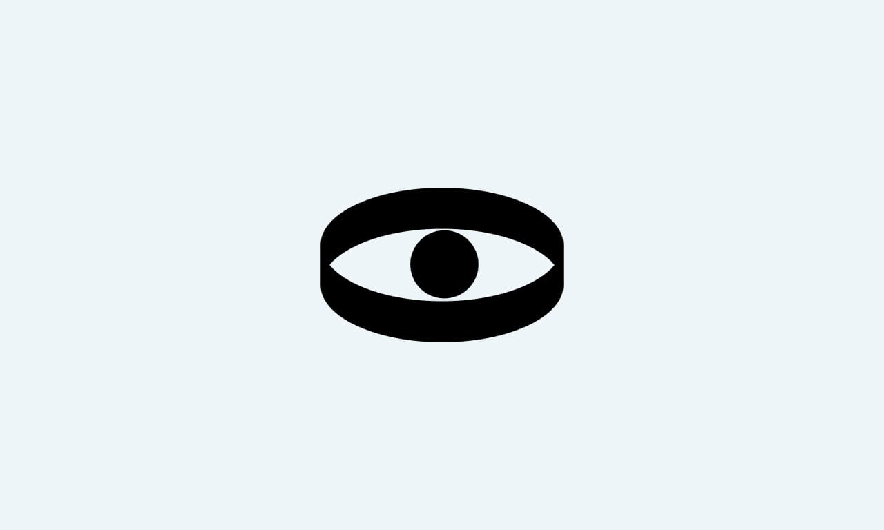 The Security Unity mark, a black eye inside a rounded band, on pale blue.