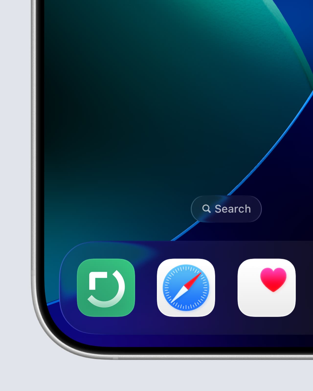 The Shopino app icon on an iPhone home screen, beside Safari and Health.